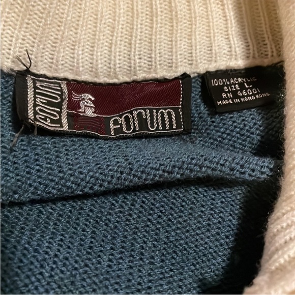 Vintage 70s Knit Collared Long Sleeve Zip Up Cardigan Sweater - Picture 10 of 10